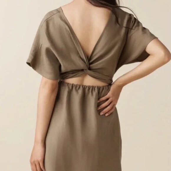 Vetta - Convertible Wrap Mini Dress, Khaki, Sz. S - EUC - Picture 3 of 3